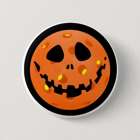 Pickleball Jack-o''Lantern Skeleton Halloween Button (Vorderseite)