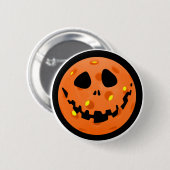 Pickleball Jack-o''Lantern Skeleton Halloween Button (Vorne & Hinten)