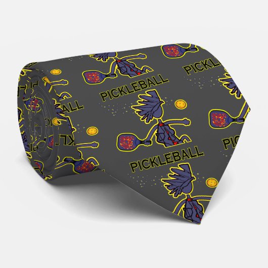 Pickleball Joy Background Choice Neck Tie Krawatte (Gerollt)