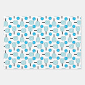 Pickleball Joy Christmas Party Blue White Ornament Geschenkpapier Set (Vorderseite)