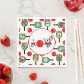 Pickleball Joy Christmas Party Red Green Paddles Serviette (Beispiel)