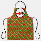 Pickleball Joy Christmas Party Rote Grüne Ornament Schürze (Vorderseite)