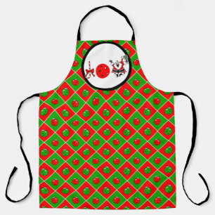 Pickleball Joy Christmas Party Rote Grüne Ornament Schürze