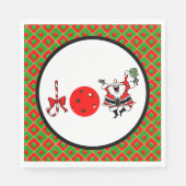 Pickleball Joy Christmas Party Rote Grüne Ornament Serviette (Vorderseite)