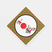 Pickleball Joy Christmas Party Rote Grüne Ornament Serviette (Ecke)