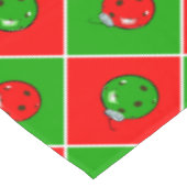 Pickleball Joy Christmas Party Rote Grüne Ornament Tischdecke (Schrägansicht)