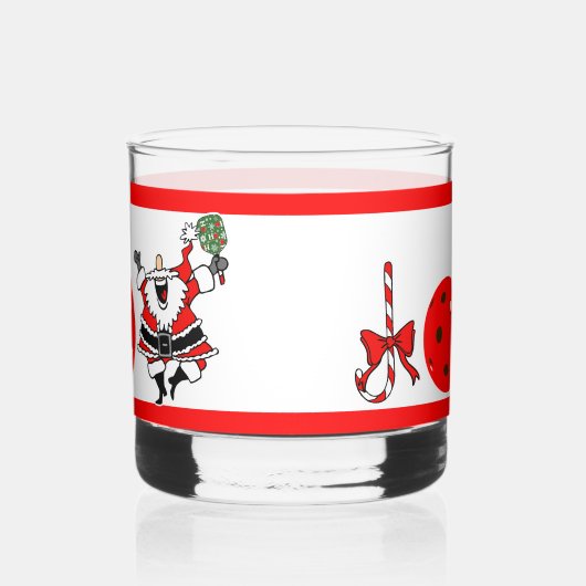 Pickleball Joy Christmas Party Santa Paddles Whiskyglas (Links)
