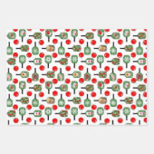 Pickleball Joy Weihnachtsschmuck Red Green Geschenkpapier Set (Vorderseite)