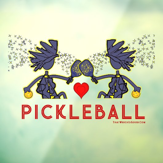 Pickleball Joyful Blue Window Cloning Fensteraufkleber (Blatt 3)
