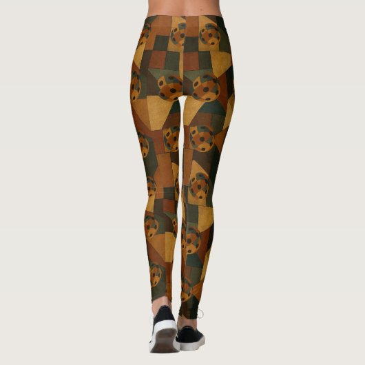 Pickleball Juan Gris Style Abstraktes Muster Leggings (Rückseite)