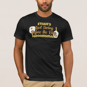 Pickleball Junggesellenabschied Schwarz Gold Perso T-Shirt