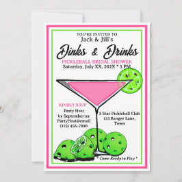 Pickleball Junggesellinnen-Abschied Dinks & Drinks Einladung
