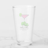 Pickleball Junggesellinnen-Abschied Rosa Cocktail  Glas (Rückseite)
