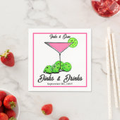 Pickleball-Junggesellinnenabschied Dinks & Drinks Serviette (Beispiel)