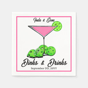 Pickleball-Junggesellinnenabschied Dinks & Drinks Serviette