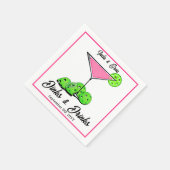Pickleball-Junggesellinnenabschied Dinks & Drinks Serviette (Ecke)