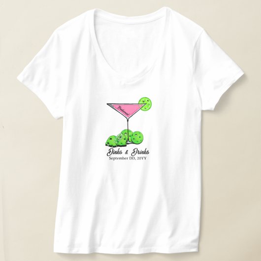 Pickleball-Junggesellinnenabschied Dinks & Drinks  T-Shirt (Ablage )