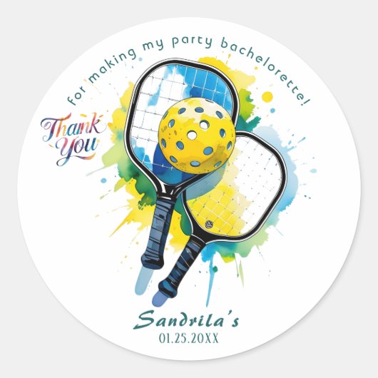 Pickleball  | Junggesellinnenabschied  Runder Aufkleber (Vorderseite)