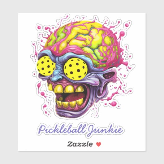 Pickleball Junkie - lustiges Pickleball Aufkleber (Blatt)