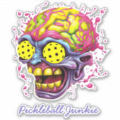 Pickleball Junkie - lustiges Pickleball Aufkleber (Vorderseite)