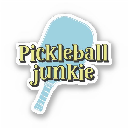 Pickleball Junkie Pickleball Paddle Aufkleber (Vorderseite)