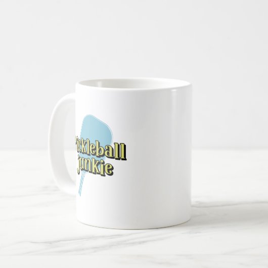 Pickleball Junkie Pickleball Paddle Kaffeetasse (Vorderseite Links)