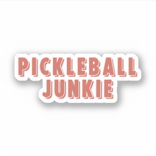 Pickleball Junkie Retro Typografie Aufkleber (Vorderseite)