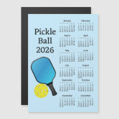 Pickleball-Kalender 2026 Magneteinladung (Vorne/Hinten)