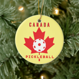 Pickleball Kanada mit benutzerdefiniertem Text auf Keramik Ornament
