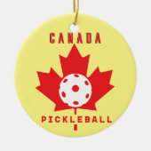Pickleball Kanada mit benutzerdefiniertem Text auf Keramik Ornament (Vorne)