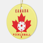 Pickleball Kanada mit benutzerdefiniertem Text auf Keramik Ornament (Links)