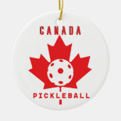 Pickleball Kanada mit benutzerdefiniertem Text auf Keramik Ornament (Vorne)