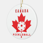 Pickleball Kanada mit benutzerdefiniertem Text auf Keramik Ornament (Links)
