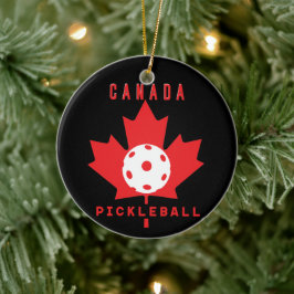 Pickleball Kanada mit benutzerdefiniertem Text auf Keramik Ornament