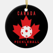Pickleball Kanada mit benutzerdefiniertem Text auf Keramik Ornament (Vorne)