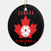 Pickleball Kanada mit benutzerdefiniertem Text auf Keramik Ornament (Links)