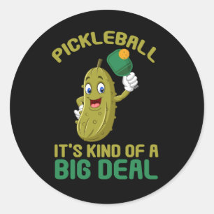 Pickleball Kid Big Deal Pickle Sport Runder Aufkleber
