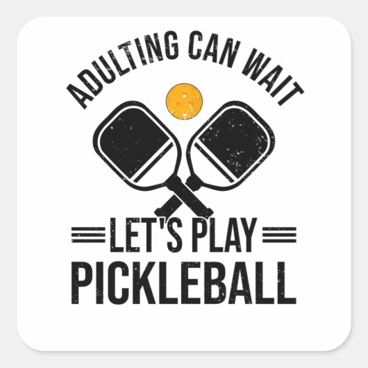 Pickleball Kids Pickleball Player Hobby Eltern Quadratischer Aufkleber (Vorderseite)