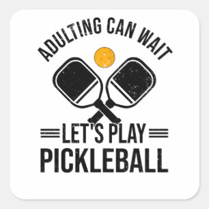Pickleball Kids Pickleball Player Hobby Eltern Quadratischer Aufkleber