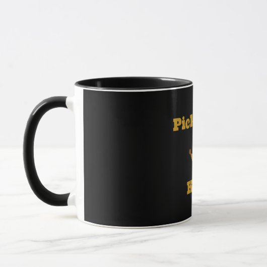 Pickleball King coffee Tasse - schwarz & gold (Links)