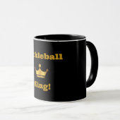 Pickleball King coffee Tasse - schwarz & gold (VorderseiteRechts)