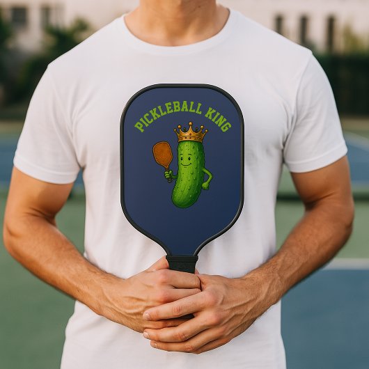 Pickleball King Funny Pickle & Crown Template Schläger