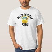 Pickleball King, Gelbes Pickleball mit einer Krone T-Shirt (Vorderseite)
