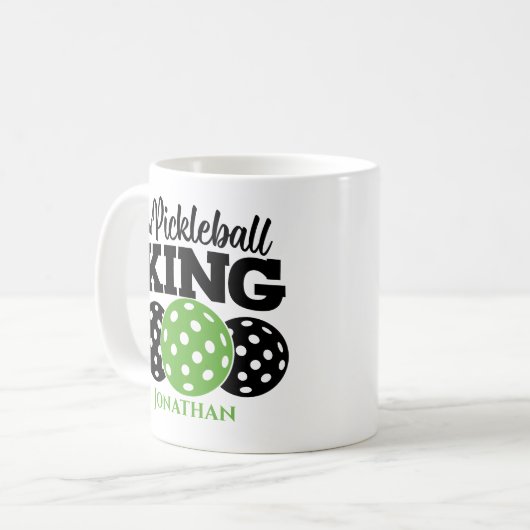 Pickleball King Personalisiert Kaffeetasse (Vorderseite Links)