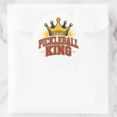 Pickleball King Runder Aufkleber (Tasche)