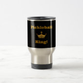 Pickleball King travel mug - schwarz mit Gold Reisebecher (Mittel)