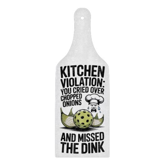 Pickleball Kitchen Violation Chef Onion Schneidebrett (Vorderseite)
