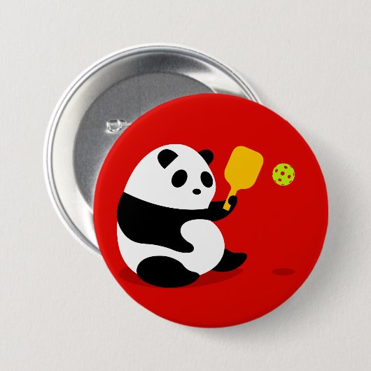 Pickleball Knopf: "Pickleball Panda " Button (Vorne & Hinten)