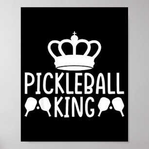 Pickleball-König-Paddelsport lustiger Pickleball Poster