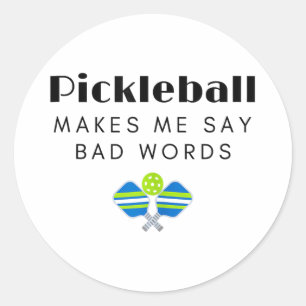 Pickleball-Kunst für Männer Frauen Pickle-Ball-Fan Runder Aufkleber
